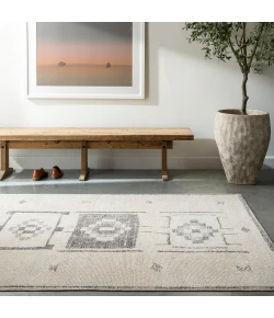 Livabliss Becki Owens Solana BOOC2302 Beige Light Grey Area Rug 5 ft. 3 in. X 7 ft. Rectangle