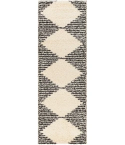 Livabliss Beni shag BSH2308 Black Cream Area Rug 2 ft. 7 in. X 7 ft. 3 in. Runner