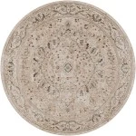 Livabliss Brunswick BWK2312 Taupe Light Beige Area Rug 6 ft. 7 in. Round