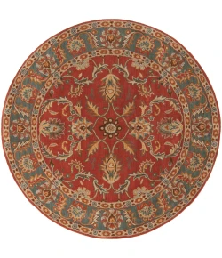 Livabliss Caesar CAE1007 Rust Charcoal Area Rug 6 ft. Round