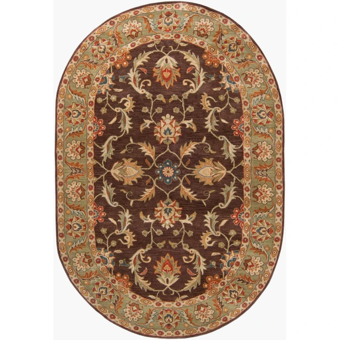 Livabliss Caesar Dark Brown CAE-1009 6 ft. X 9 ft. Oval Rug