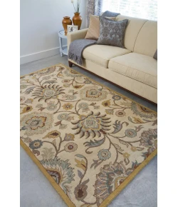 Livabliss Caesar CAE1012 Medium Gray Beige Area Rug 6 ft. Round