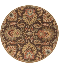 Livabliss Caesar CAE1028 Dark Brown Garnet Area Rug 6 ft. Round