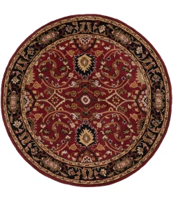Livabliss Caesar CAE1031 Burgundy Black Area Rug 6 ft. Round