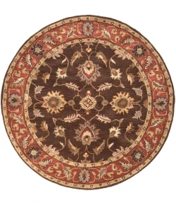 Livabliss Caesar CAE1036 Dark Brown Clay Area Rug 6 ft. Round