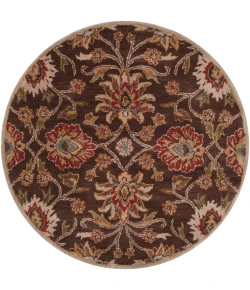 Livabliss Caesar CAE1051 Dark Brown Burnt Orange Area Rug 6 ft. Round
