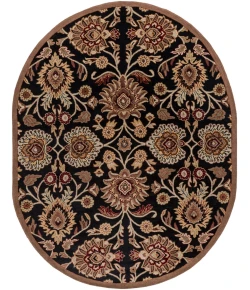 Livabliss Caesar CAE1053 Black Camel Area Rug 8 ft. X 10 ft. Oval