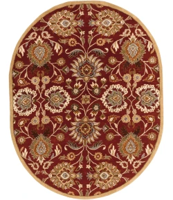 Livabliss Caesar CAE1061 Burgundy Taupe Area Rug 8 ft. X 10 ft. Oval