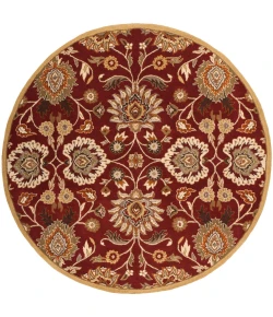 Livabliss Caesar CAE1061 Burgundy Taupe Area Rug 6 ft. Round
