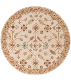 Livabliss Caesar CAE1084 Khaki Dark Brown Area Rug 6 ft. Round