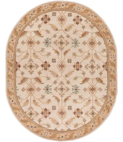 Livabliss Caesar CAE1084 Khaki Dark Brown Area Rug 8 ft. X 10 ft. Oval