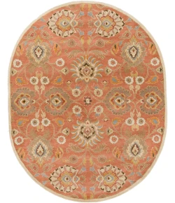 Livabliss Caesar CAE1107 Burnt Orange Khaki Area Rug 8 ft. X 10 ft. Oval