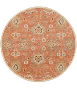 Livabliss Caesar CAE1107 Burnt Orange Khaki Area Rug 8 ft. Round