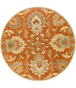 Livabliss Caesar CAE1112 Camel Burnt Orange Area Rug 4 ft. Round