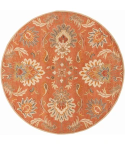 Livabliss Caesar CAE1112 Camel Burnt Orange Area Rug 8 ft. Round
