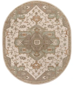 Livabliss Caesar CAE1143 Khaki Medium Gray Area Rug 6 ft. X 9 ft. Oval