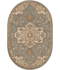 Livabliss Caesar CAE1144 Medium Gray Khaki Area Rug 6 ft. X 9 ft. Oval