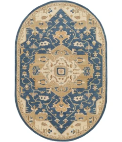 Livabliss Caesar CAE1145 Navy Ivory Area Rug 6 ft. X 9 ft. Oval