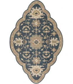 Livabliss Caesar CAE1154 Navy Tan Area Rug 5 ft. X 8 ft. Shaped