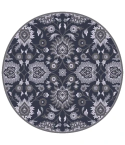 Livabliss Caesar CAE1191 Navy Charcoal Area Rug 6 ft. Round