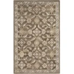 Livabliss Caesar CAE1200 Dark Brown Charcoal Area Rug 4 ft. Round