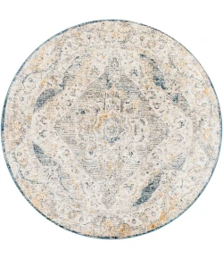 Livabliss Cardiff CDF2303 Medium Gray Light Blue Area Rug 5 ft. 3 in. Round