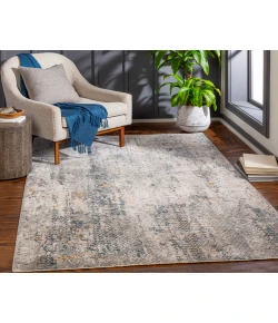Livabliss Cardiff CDF2304 Medium Gray Light Blue Area Rug 5 ft. 3 in. Round