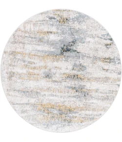 Livabliss Cardiff CDF2306 Medium Gray Light Blue Area Rug 5 ft. 3 in. Round
