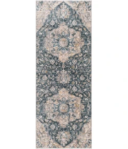 Livabliss Cardiff CDF2307 Teal Ivory Area Rug 2 ft. 7 in. X 7 ft. 3 in. Runner