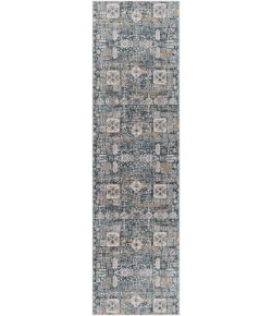 Livabliss Cardiff CDF2309 Teal Medium Gray Area Rug 2 ft. 7 in. X 10 ft. Runner