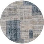 Livabliss Cardiff CDF2312 Teal Medium Gray Area Rug 6 ft. 7 in. Round