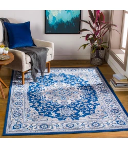 Livabliss Cesar CEG2354 Navy Blue Area Rug 6 ft. 7 in. X 9 ft. Rectangle
