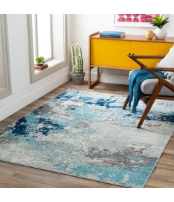 Livabliss Chester CHE2346 Dark Blue Aqua Area Rug 7 ft. 10 in. X 10 ft. 3 in. Rectangle