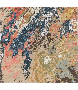 Surya Chemistry CHM2002 Navy Camel Area Rug 8 ft. Square
