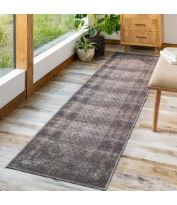 Livabliss Colin CLN2312 Dark Blue Tan Area Rug 2 ft. 7 in. X 10 ft. Runner