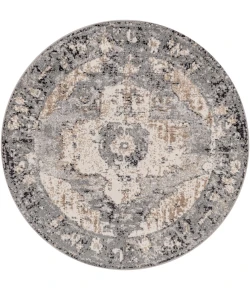 Livabliss Chelsea CSA2304 Charcoal Dark Brown Area Rug 6 ft. 7 in. Round
