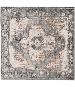 Livabliss Chelsea CSA2304 Charcoal Dark Brown Area Rug 6 ft. 7 in. Square