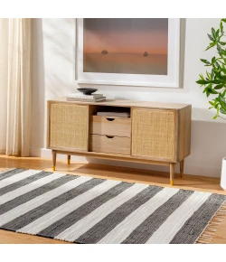 Livabliss Cotone CTE2301 White Navy Area Rug 9 ft. X 12 ft. Rectangle