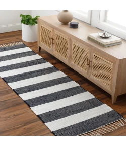 Livabliss Cotone CTE2301 White Navy Area Rug 2 ft. 6 in. X 8 ft. Runner