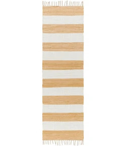 Livabliss Cotone CTE2302 White Camel Area Rug 2 ft. 6 in. X 8 ft. Runner