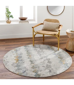 Livabliss Dresden DRE2303 Off-White Taupe Area Rug 5 ft. 3 in. Round Round