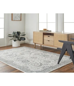 Livabliss Dresden DRE2326 Light Grey Taupe Area Rug 6 ft. 7 in. Round Round