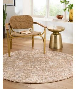 Livabliss Da Vinci Cream DVC-2301 5 ft. 3 in. X 5 ft. 3 in. Round Rug