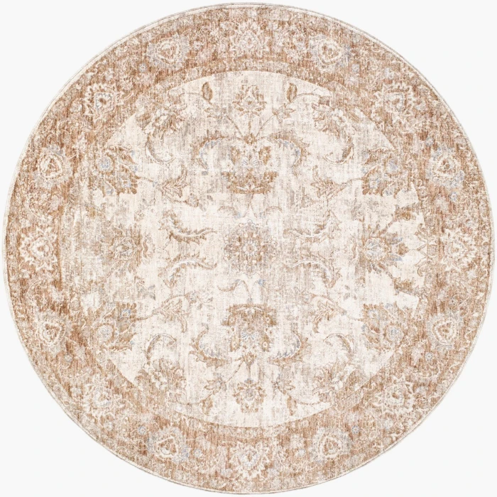 Livabliss Da Vinci Cream DVC-2302 6 ft. 7 in. X 6 ft. 7 in. Round Rug