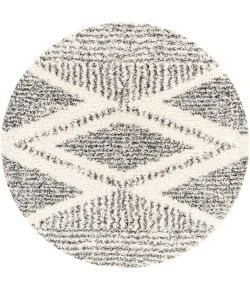 Livabliss Deluxe Shag DXS2309 Cream Charcoal Area Rug 7 ft. 10 in. Round