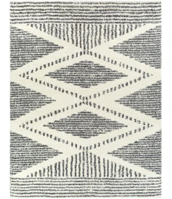 Livabliss Deluxe Shag DXS2309 Cream Charcoal Area Rug 7 ft. 10 in. X 10 ft. 3 in. Rectangle