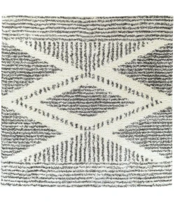 Livabliss Deluxe Shag DXS2309 Cream Charcoal Area Rug 7 ft. 10 in. Square