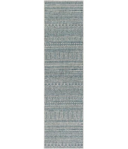 Livabliss Eagean EAG2307 Aqua Black Area Rug 5 ft. 3 in. Round