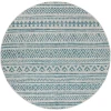 Livabliss Eagean EAG2307 Aqua Black Area Rug 7 ft. 10 in. Round