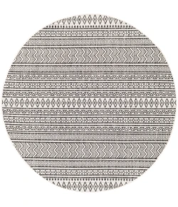 Livabliss Eagean EAG2345 Black White Area Rug 7 ft. 10 in. Round